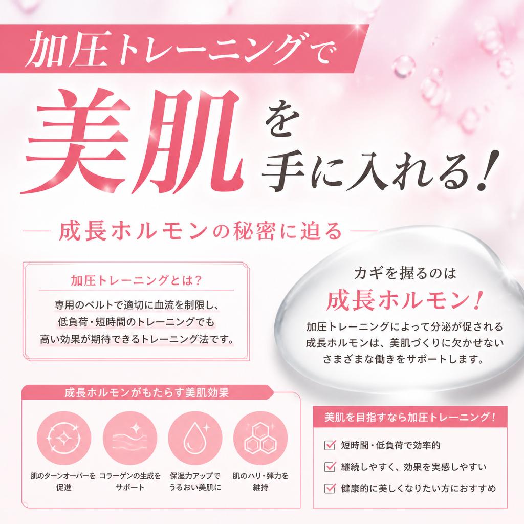加圧トレーニングで美肌を手に入れる！成長ホルモンの秘密に迫る