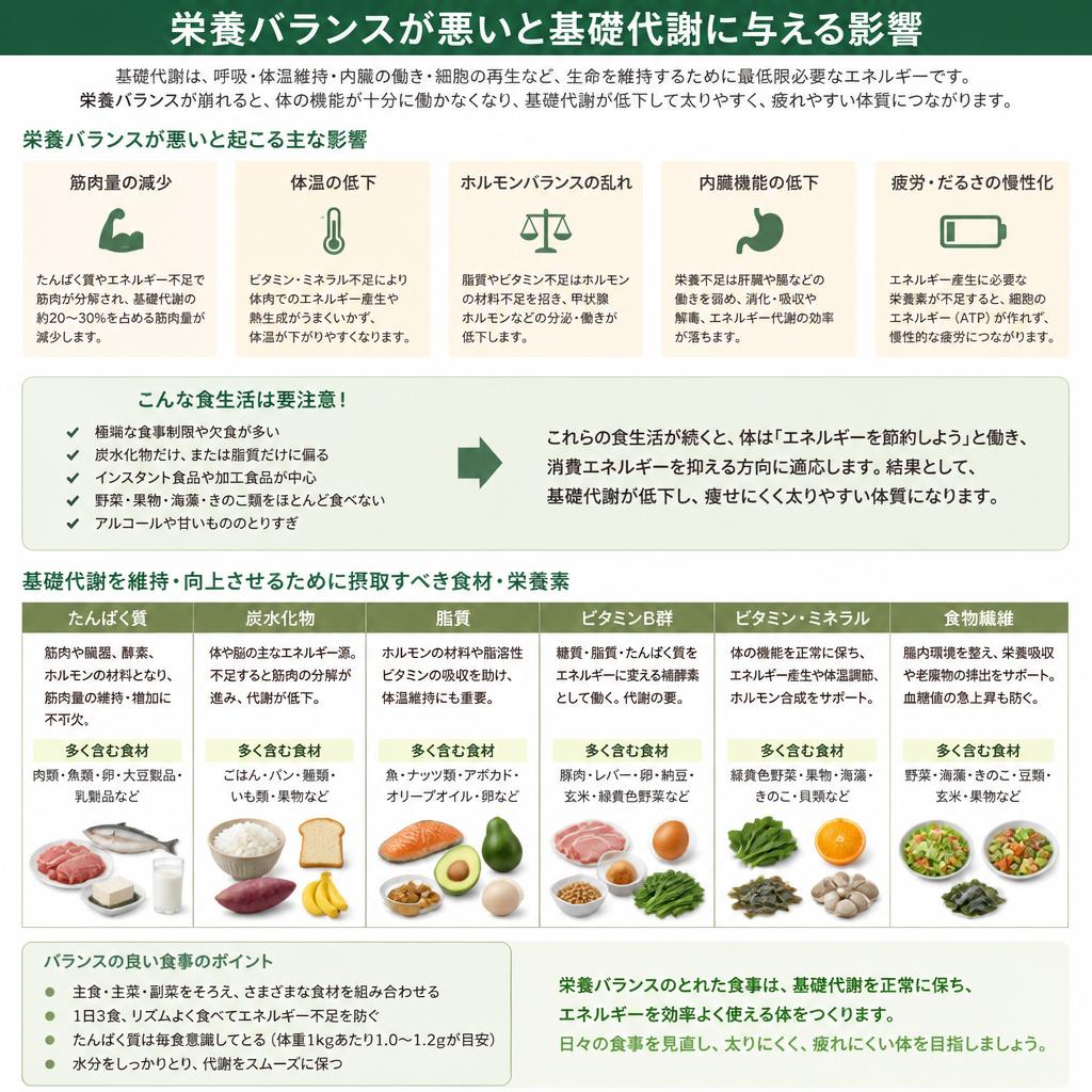 栄養バランスと基礎代謝の関係