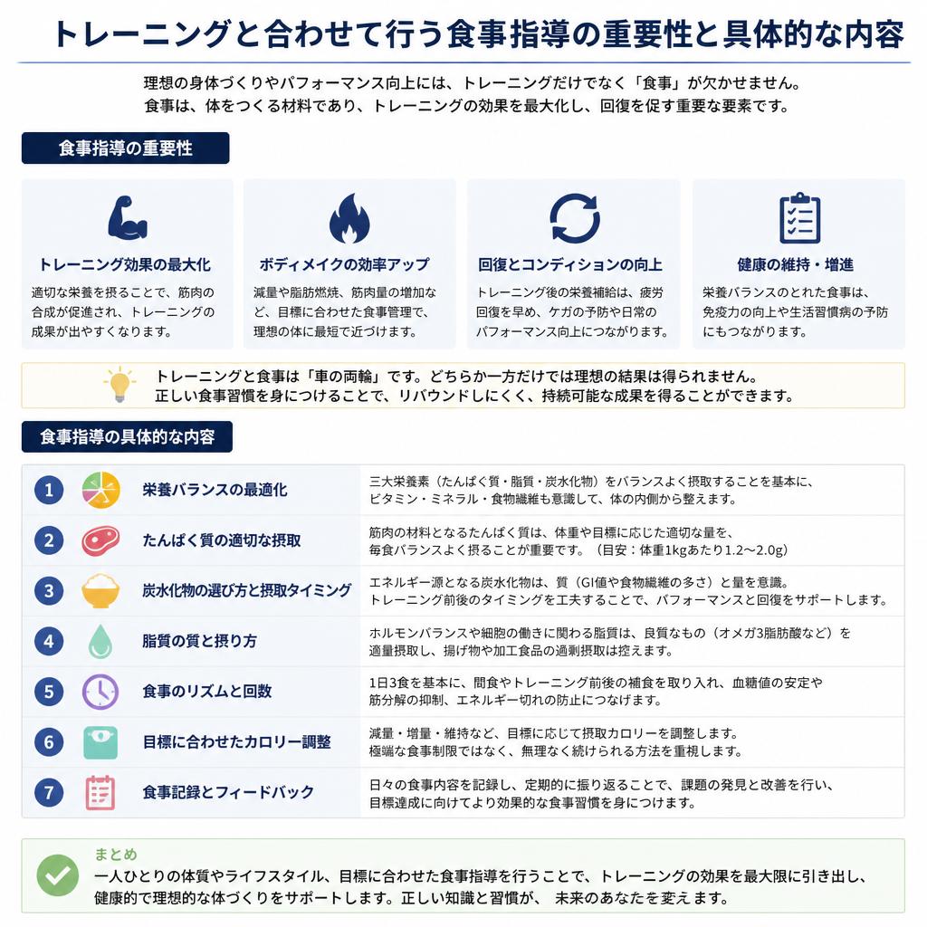 食事指導で内側からサポート