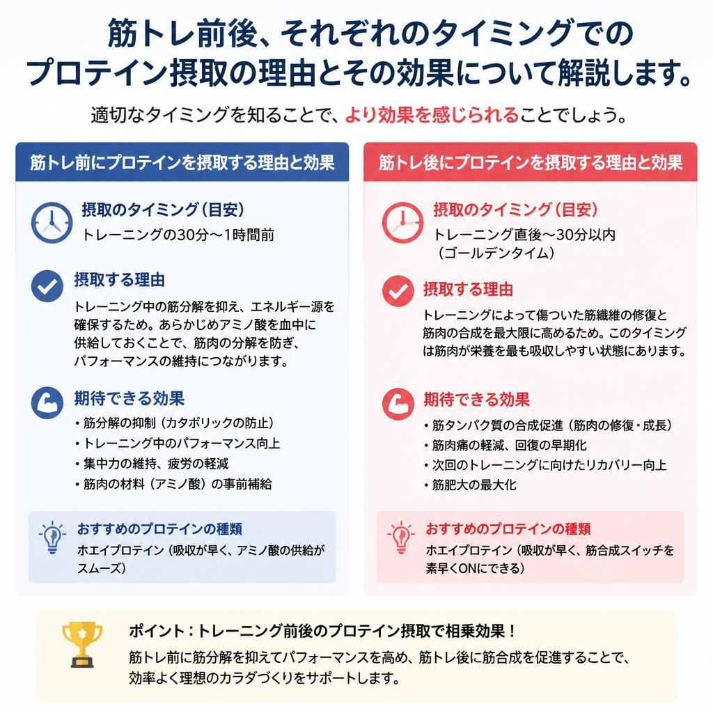 プロテイン摂取の基本タイミング