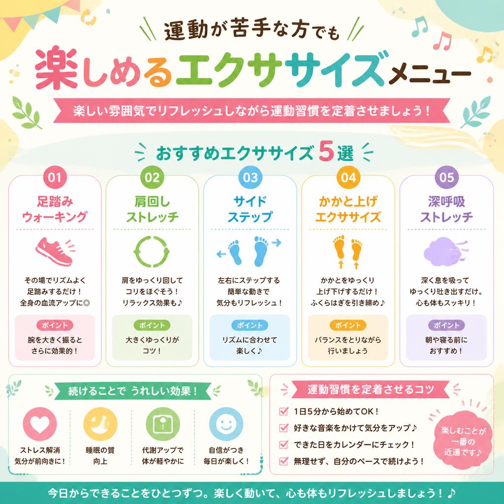 2. 楽しいエクササイズでストレス発散！